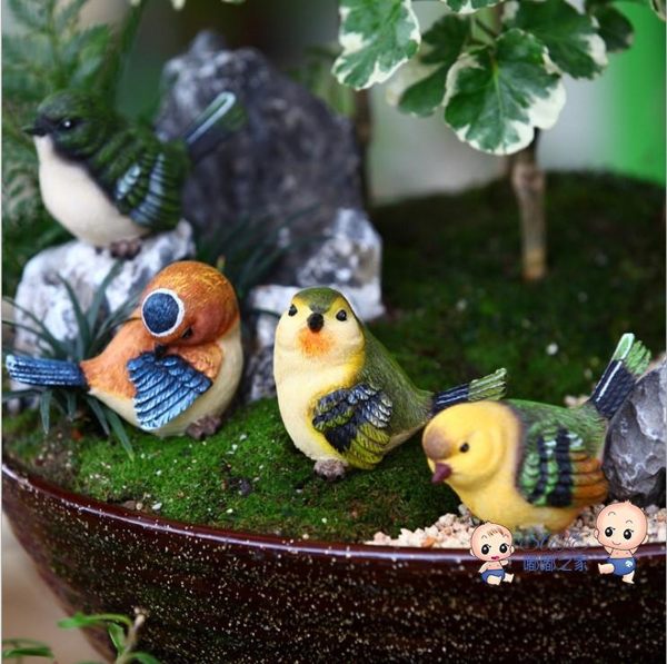 庭院擺件 創意戶外花園庭院裝飾品園藝擺設仿真動物擺件樹脂動物工藝品小鳥 1色