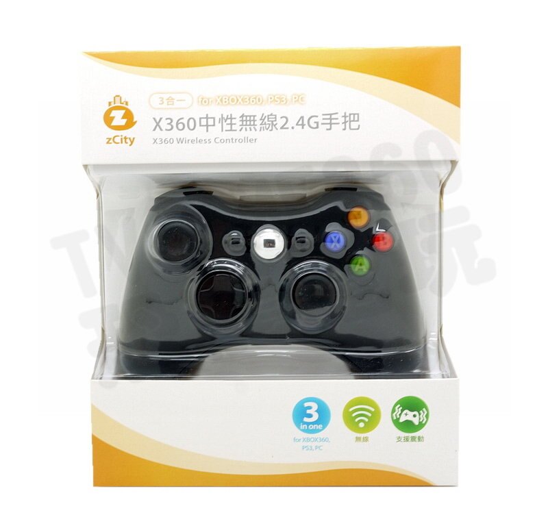 XBOX360 / PS3 / PC 通用 2.4G 無線手把控制器(黑色)【台中恐龍電玩】。人氣店家恐龍電玩 恐龍維修中心的XBOX360、XBOX360 周邊有最棒的商品。快到日本NO.1的Rak