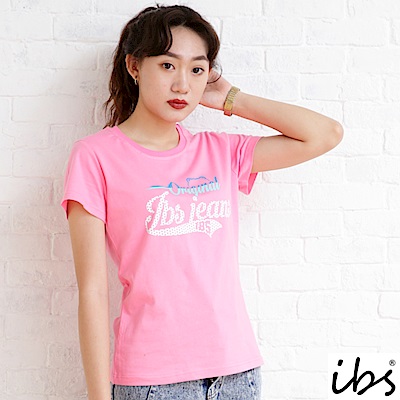 ibs可愛小熊圖騰T-女-粉紅