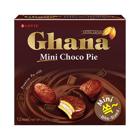 ★ 外裹濃醇加納巧克力，內層QQ棉花糖夾心，搭配雞蛋含量提升80%的濕潤蛋糕體，提供豐富及柔軟的口感！