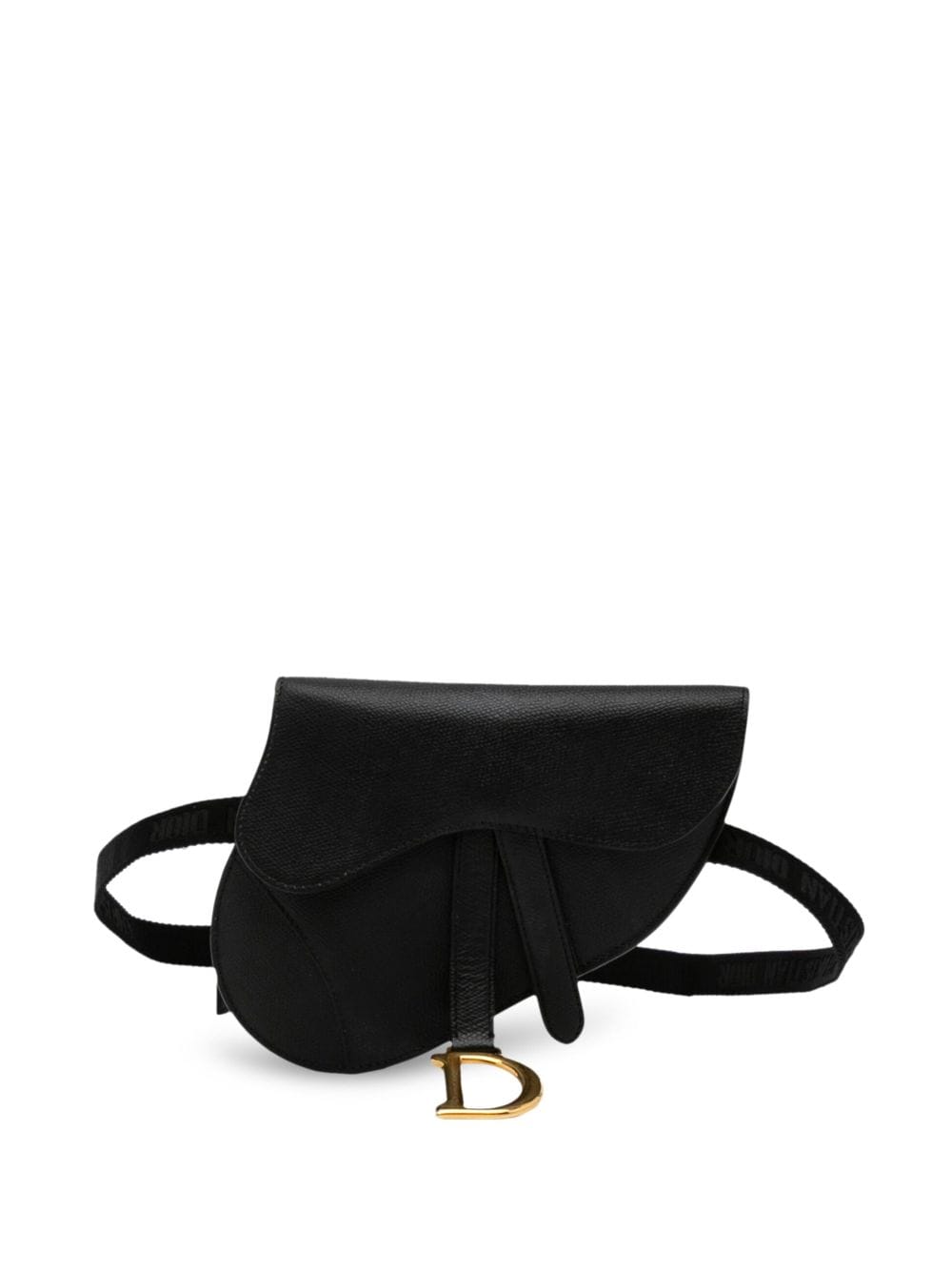 Christian Dior - pre-owned Saddle belt bag - women - Calf Leather - One Size - Black