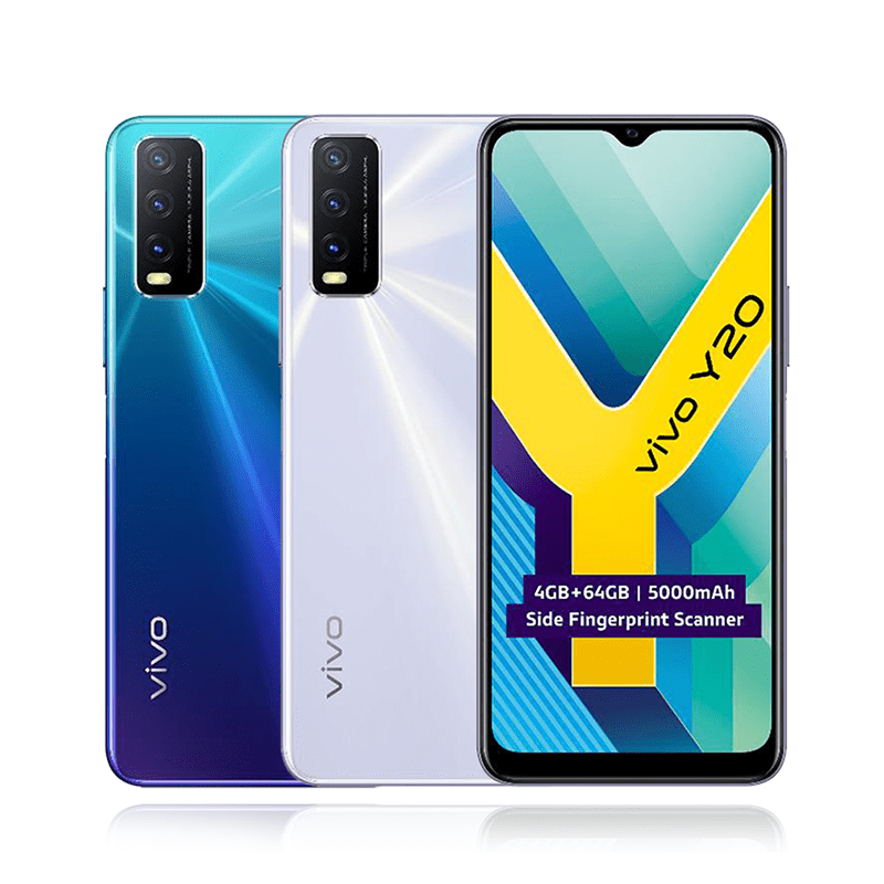 【vivo】Y20大電量雙卡手機，6.51吋大螢幕，內建5000mAh大電量，搭配全新AI省電技術加持，充滿一次電可足夠追劇16小時、玩11小時遊戲，同時搭載反向充電功能，為隨身電子產品補充電力。後置