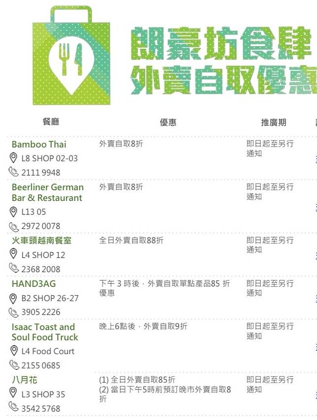 朗豪坊外賣優惠近間食肆外賣自取低至四二折 著數情報 明報 Line Today
