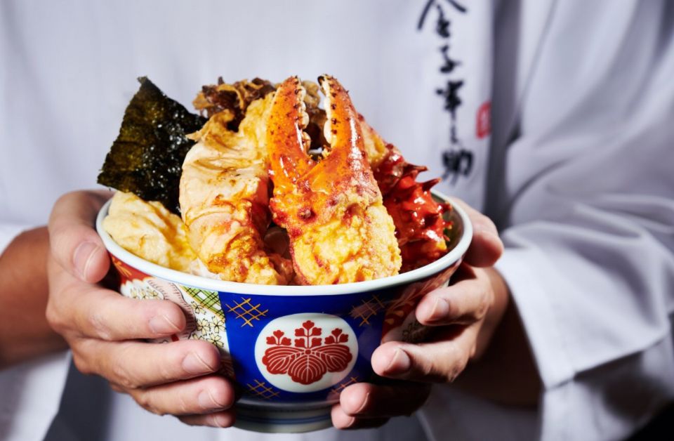 金子半之助推新品「帝王蟹天丼」