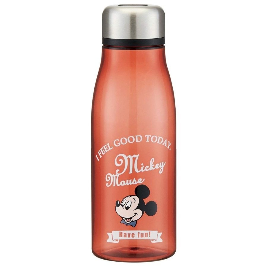 【真愛日本】4973307355158 塑膠透明水壺500ML附濾網-MK紅GAC 米奇 米老鼠 迪士尼 水瓶 塑膠水壺 水壺 冷水瓶 食器