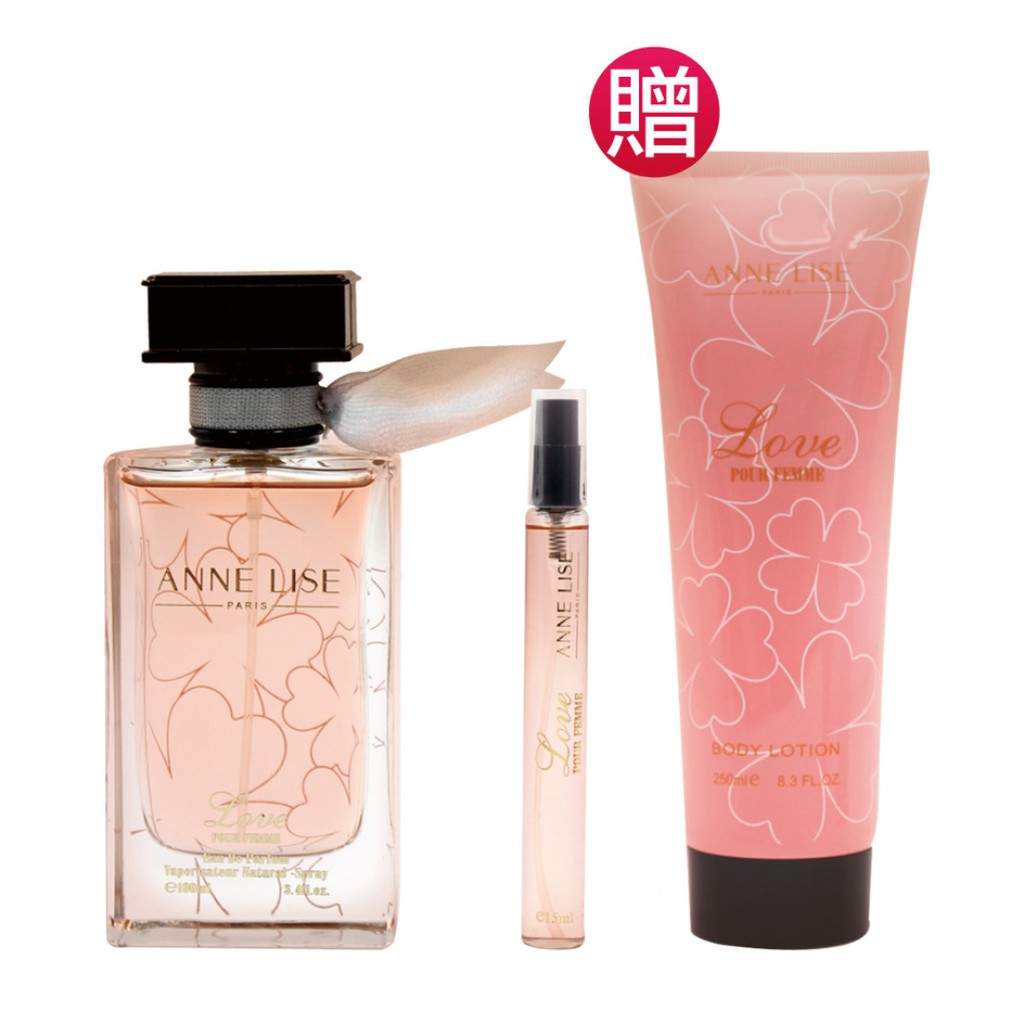 ANNE LISE粉紅印記女性淡香精100ml◆怦然心動的香氛清爽自然的佛手柑，夾帶水潤多汁的熱帶水果，勾勒出一股圓潤活潑的果香氣息；隨著春日暖陽的照射下，釋放溫柔粉嫩的小蒼蘭與高貴淡雅的牡丹等花香，