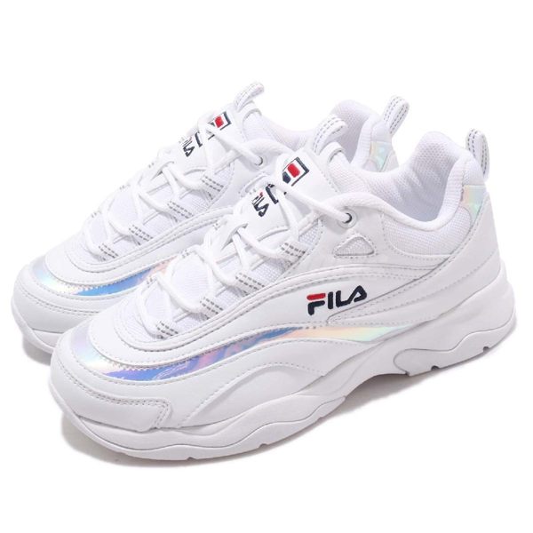 Fila 老爹鞋 Filaray 白 銀 韓妞必備 小白鞋 韓系 復古運動鞋 男鞋 女鞋【PUMP306】 4C614S118