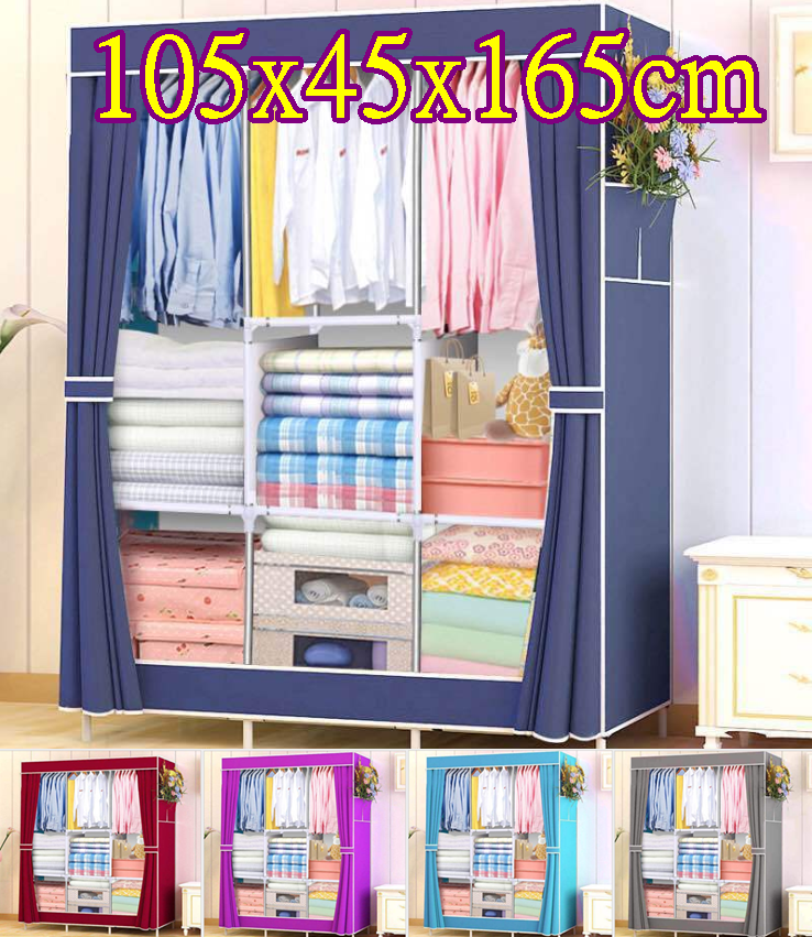 簡易韓版組合中號衣櫃 鋼管加粗加厚簡易衣櫃 防塵衣櫃 學生衣櫥 收納櫃