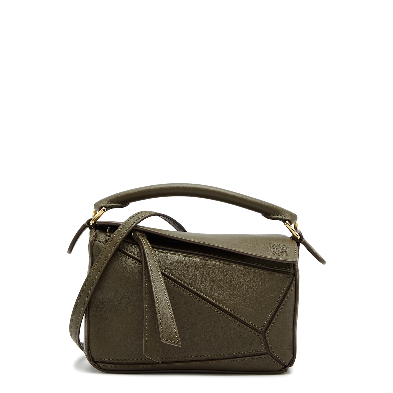 Loewe Puzzle Mini Leather Cross-body Bag - Khaki