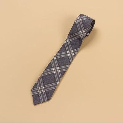 【梗豆物語】kyouko JK制服領結/領帶 格裙同柄 煙灰金格領結領帶（主圖款）