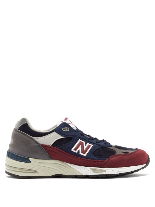 New Balance - New Balance's Made in England 991 trainers are shaped from navy and burgundy panels cr