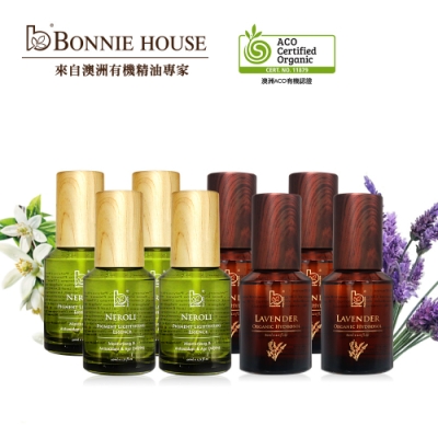 Bonnie House 超效感溫極光白青春絲絨蜜露60ml*4+薰衣草純露 60ml*4