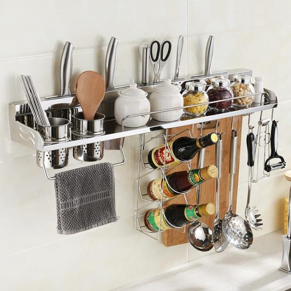 304不銹鋼廚房墻壁掛架掛墻置物架刀架調料架掛件收納架JD 寶貝計畫