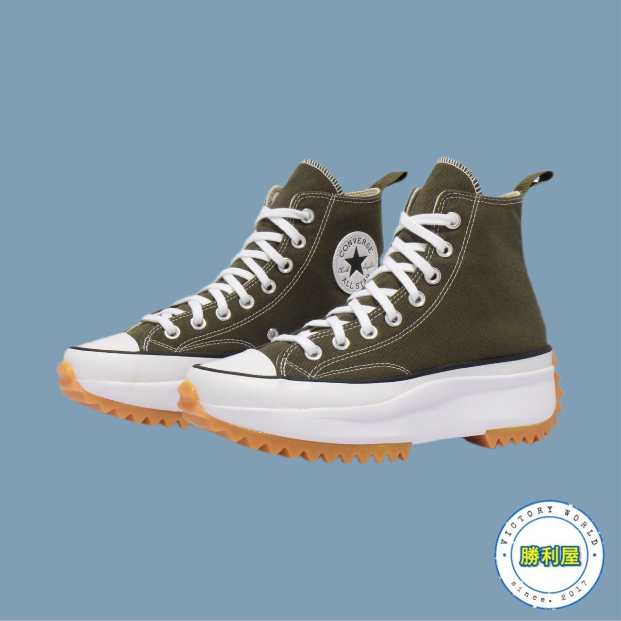 【滿額↘現折$200】【CONVERSE】CONVERSE RUN STAR HIKE 男鞋 女鞋 休閒鞋 帆布鞋 厚底鞋 高筒 軍綠 增高 熱門款 171667C【勝利屋】