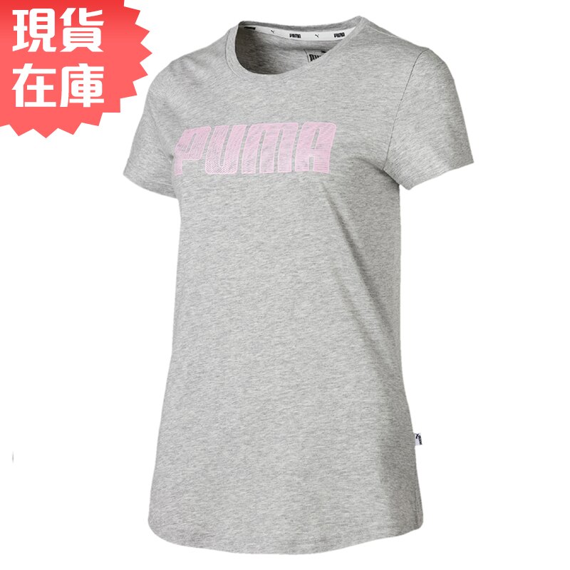 ★現貨在庫★ PUMA KA 女裝 短袖 休閒 純棉 透氣 灰 粉 亞規 【運動世界】 84404604