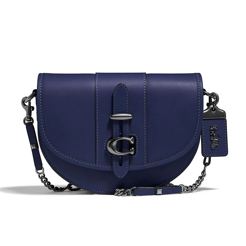 COACH經典CLOGO單肩斜跨馬鞍包F47924｜春夏5折起♥滿額再折500｜全館免運