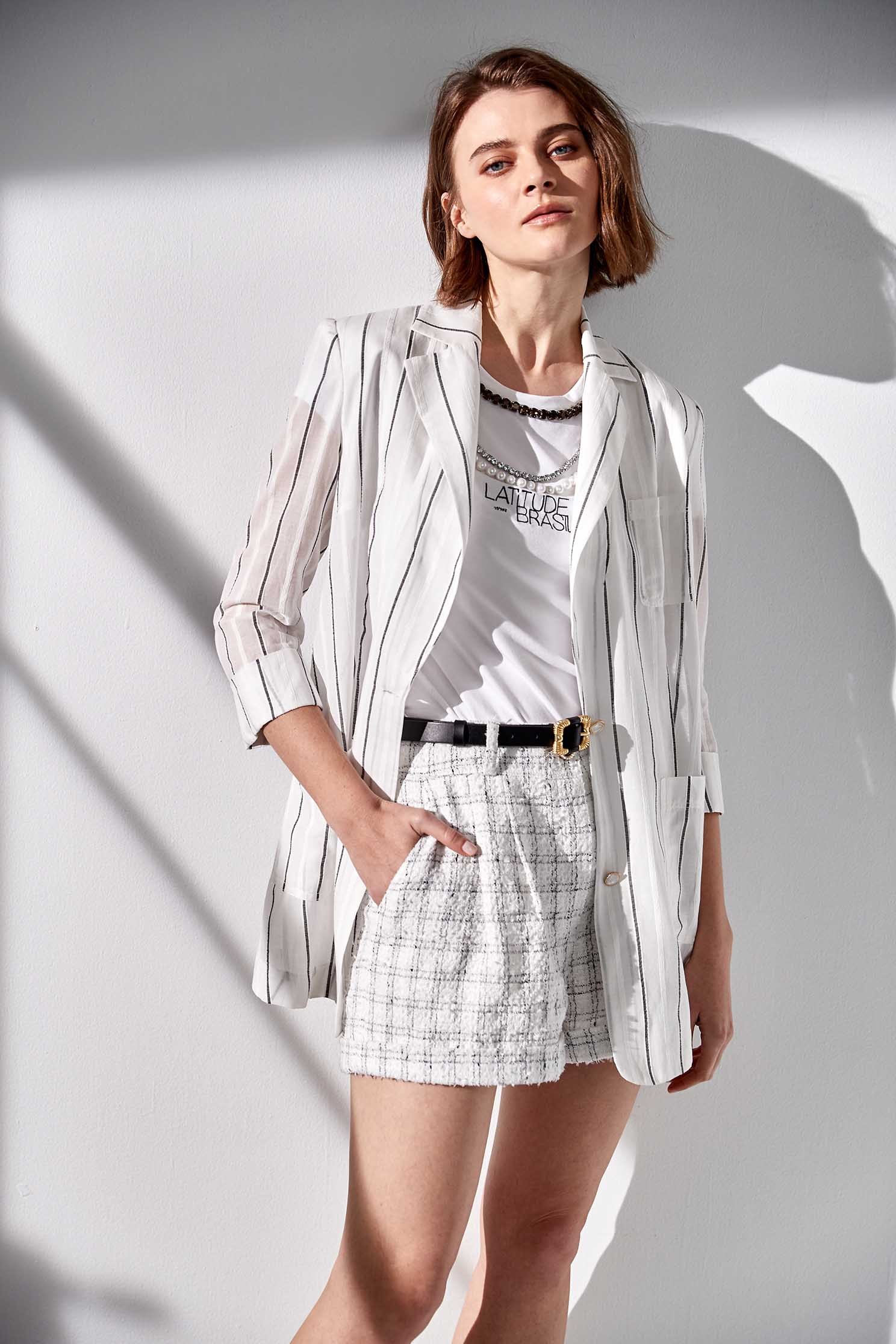 經典花呢格紋短褲