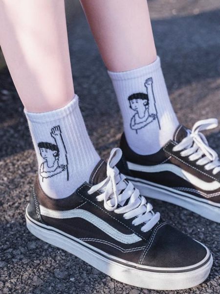 5雙ins長襪子女韓版學院風中筒襪日系搞怪韓國ulzzang街頭潮學生