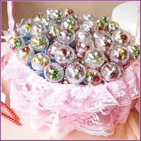 【你好棒-七彩巧克力棒棒糖X100支+大提籃X1個】--生日分享 聖誕糖果 來店禮 禮贈品 幸福朵朵
