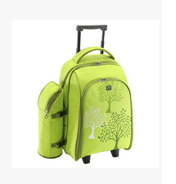 野餐包 含2人餐具組-拉桿好拿綠色大自然風格外出露營手提後拉包68ag17[時尚巴黎]