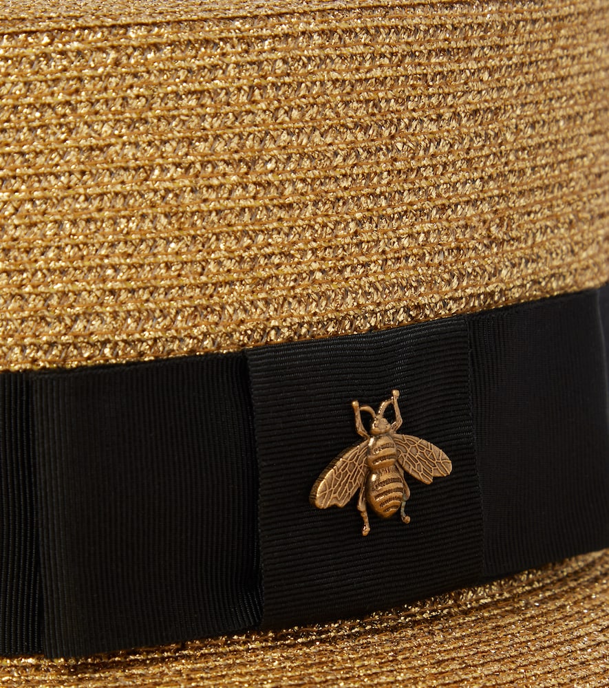Gucci Embellished lamé straw hat