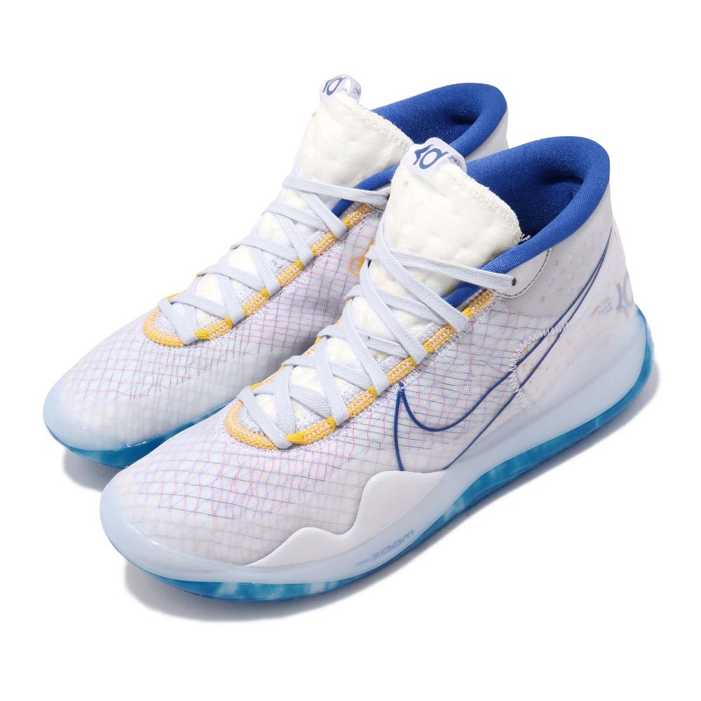 NIKE 籃球鞋 Zoom KD12 EP 運動 男鞋 明星款 避震 包覆 高筒 球鞋 穿搭 白 藍 [AR4230-100]