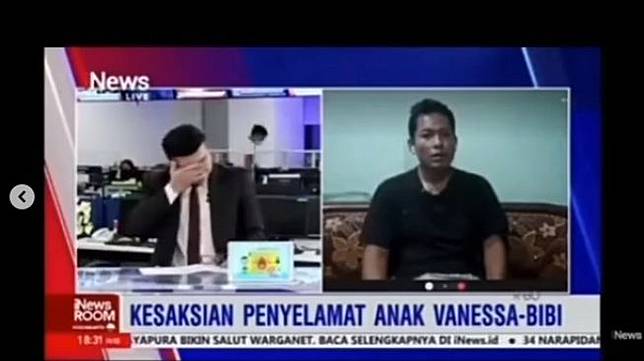 Pembawa acara berita Abraham Silaban menangis bahas Gala anak Vanessa Angel.