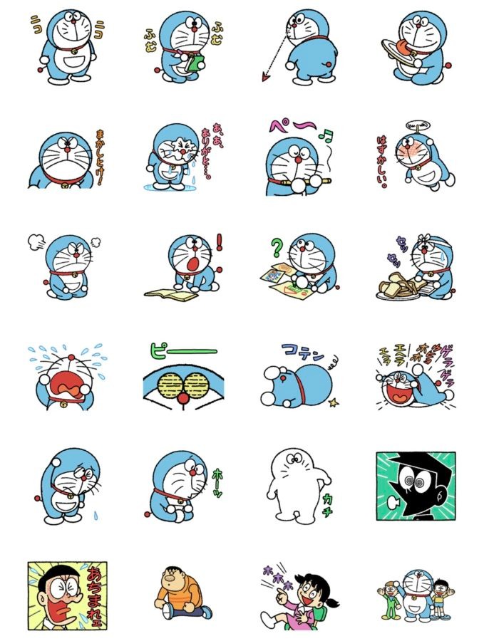 初期の丸々としたドラえもんのlineスタンプ まぁるいドラえもん うごくスタンプ が可愛いよ