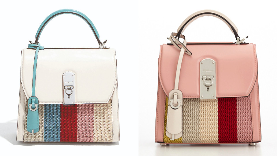 Salvatore Ferragamo BOXYZ彩虹刺繡提包(中)，NT$89,900/(小)，NT$79,900