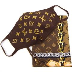 ⭐限量款！L咖啡色字紋針織口罩套