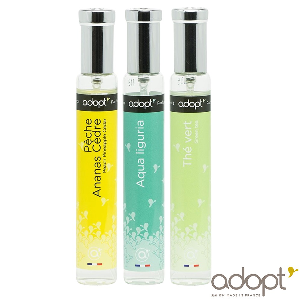 【adopt' 愛朵香水】夏日清香 淡香精30ml 3入組(桃子鳳梨雪松＋利古里亞水＋綠茶)