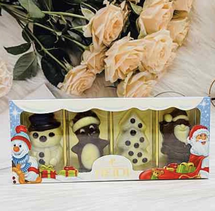 潼漾小舖 羅馬尼亞 heidi 赫蒂 聖誕造型綜合巧克力禮盒 80g