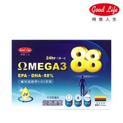 ◎*好吸收|◎*豐富EPA+DHA|◎*OMEGA-3商品名稱:【得意人生】德國88%超高濃度Omega-3魚油膠囊一入組(30粒/盒)品牌:goodlife得意人生類型:銀髮保健食品類型:軟膠囊/膠