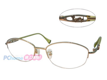 ★日本製 純鈦材質 ★精緻水鑽半框光學鏡架 ★原廠正品代理商公司貨