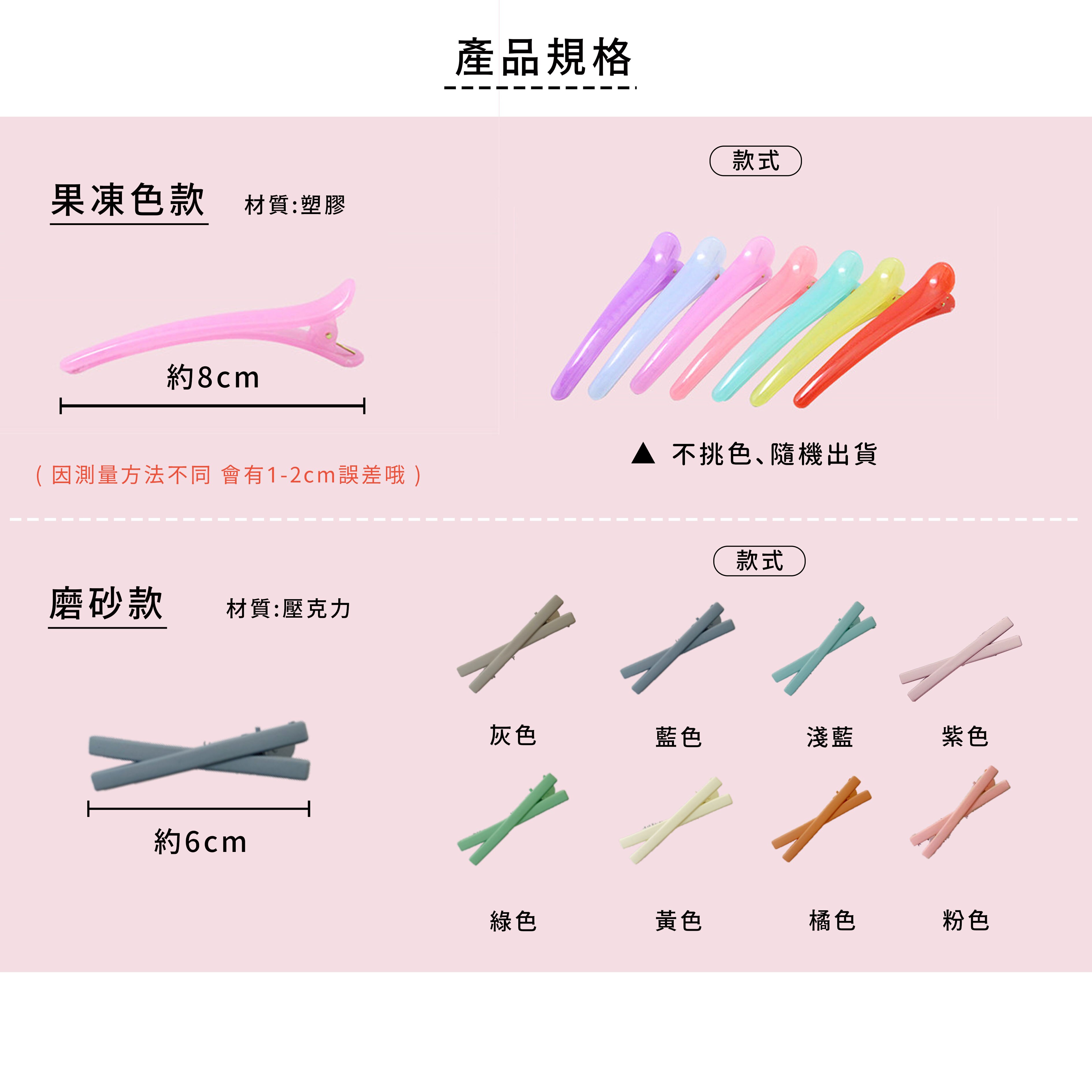 韓版鱷魚夾 鴨嘴夾 糖果色髮夾 瀏海夾 洗臉夾 塑料頭飾 果凍色髮夾 髮夾