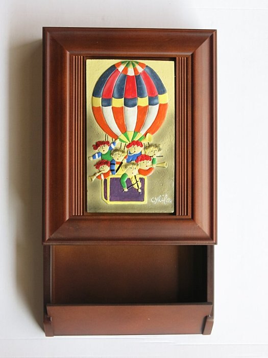 【尚品傢俱】※自運價※ Q-807-124 熱氣球信插 實木框鑰匙盒/鑰匙鎖盒/收納盒/掛飾/吊飾/收藏盒