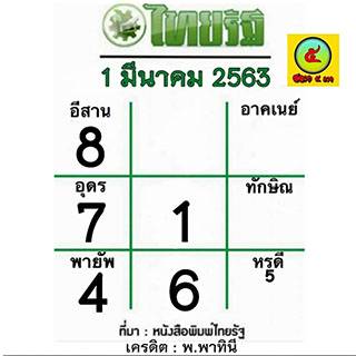 à¸«à¸§à¸¢à¹„à¸—à¸¢à¸£ à¸ 1 03 63 à¹„à¸—à¸¢à¸£ à¸ à¹€à¸