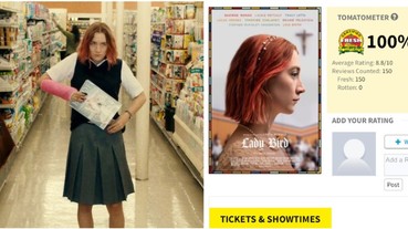 影史上僅有 3 部！《Lady Bird》獲「年度最佳」影片 並列《玩具總動員》創爛番茄 100 ％ 好評！