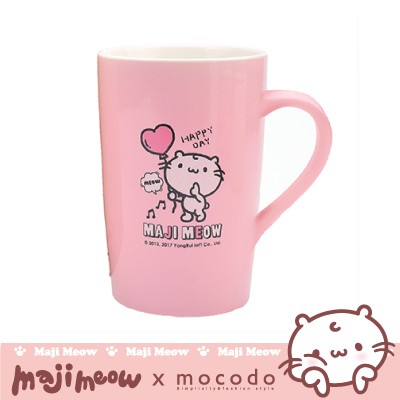 魔法家-mocodo 麻吉貓粉紅派對馬克杯 360ml 附盒 杯子 對杯 水杯 咖啡杯 下午茶 陶瓷 生日禮物 粉紅