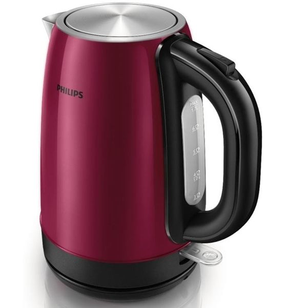 免運費 PHILIPS飛利浦 1.7L不鏽鋼煮水壺/快煮壺/電水壺/電茶壺/熱水瓶 紅色 HD9322
