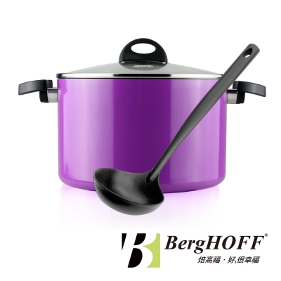 [雅虎獨家買就送] BergHOFF焙高福 Eclipse紫雙耳湯鍋24CM(6.6L)