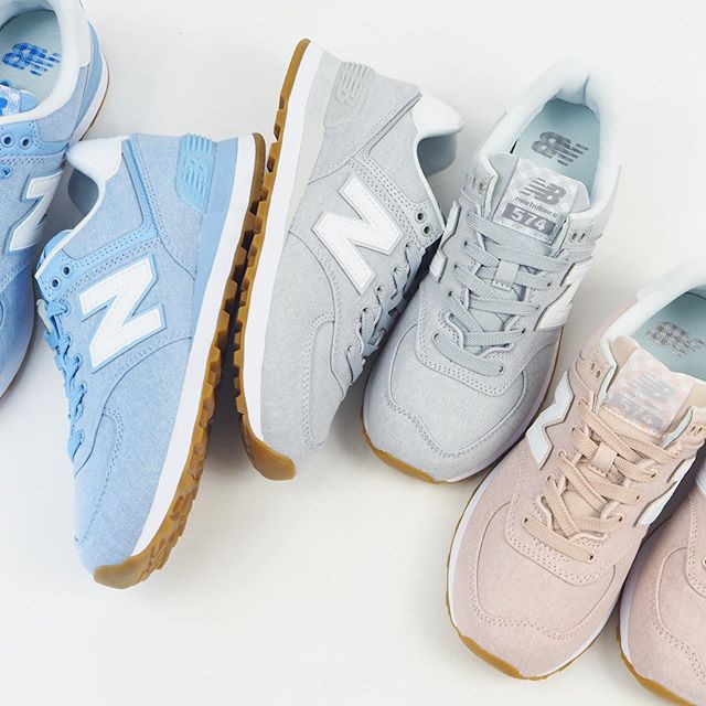 現貨 iShoes正品 New Balance 574 女鞋 水洗藍 布面 復古 休閒 運動鞋 WL574SKB B