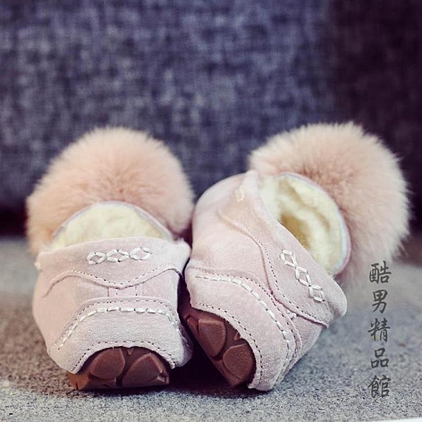 豆豆鞋女2019新款秋冬季毛毛加絨韓版百搭時尚外穿平底孕婦棉瓢鞋