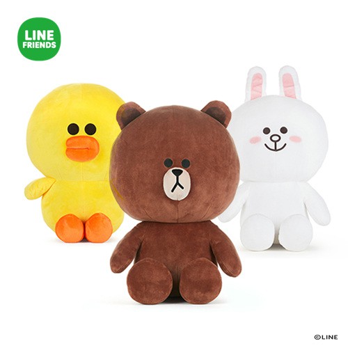 [韓國直送] LINE FRIENDS Jumbo款 抱抱絨毛 坐姿 玩偶 系列5 (熊大, 兔兔, 莎莉)