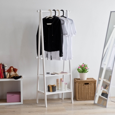 ● A字型結構設計更穩固● 日式風設計款● 兩層板可收納折疊衣物● MIT品質保證