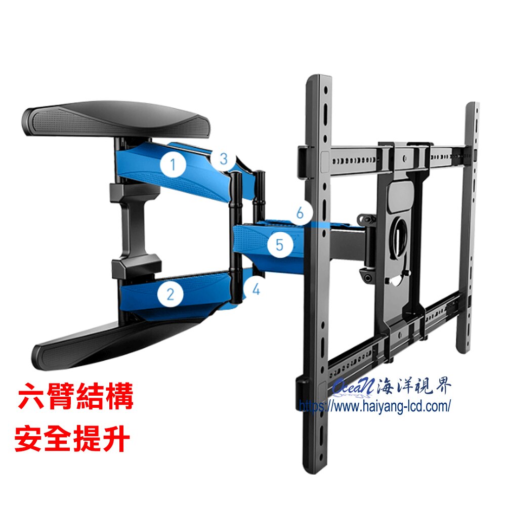 NB P6 (40-70吋)40-70液晶電視壁掛架 雙手臂壁掛架 耐重防震 鴻海70吋