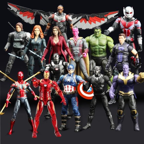漫威復仇者聯盟4美國隊長鋼鐵俠蜘蛛俠模型擺件手辦玩具
