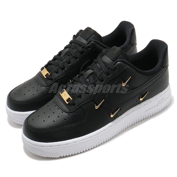 Nike 休閒鞋 Air Force 1 07 LX 黑 金 女鞋 立體小勾 AF1 運動鞋 【ACS】 CT1990-001