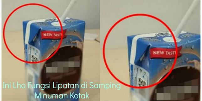 Lipatan pada kemasan minuman kotak 