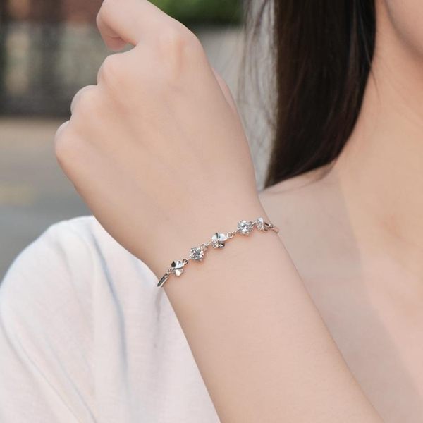 手鍊S925純銀手鍊女四葉草韓版簡約學生閨蜜森系送女朋友生日禮物 coco衣巷